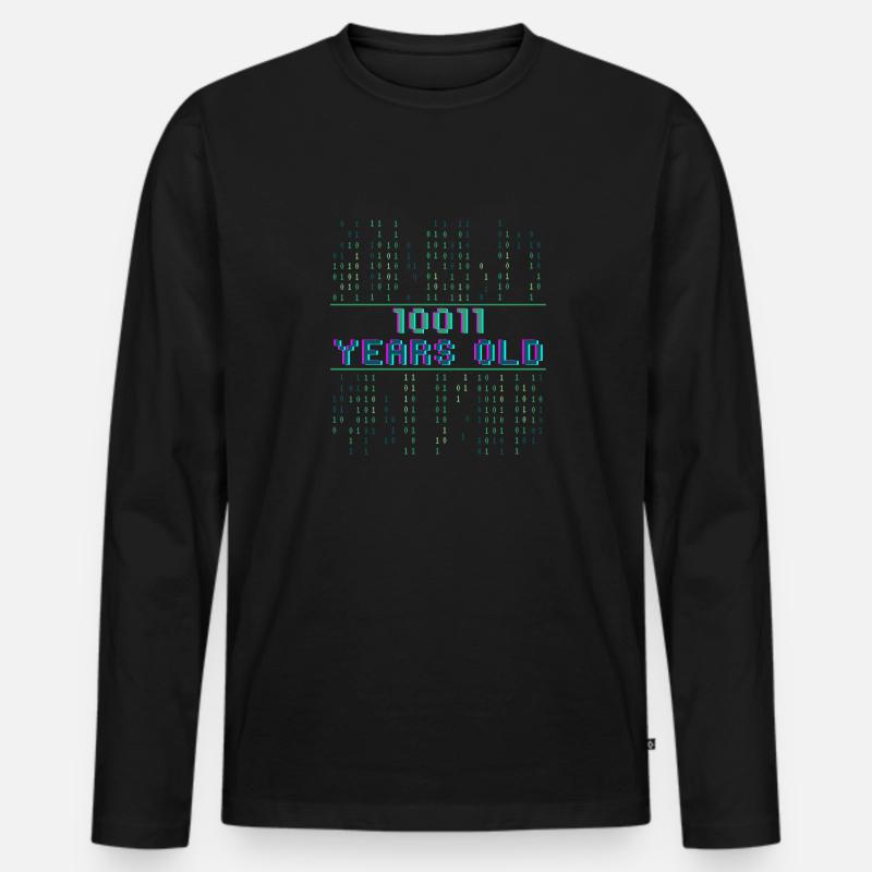 19th birthday 19 years old Binary Code Computer Science Men's Premium Organic Long Sleeve Shirt