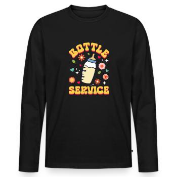 Infirmière Bébé Maternité Infirmière - T-shirt manches longues Premium bio Homme - noir - Devant - Nico (187cm)