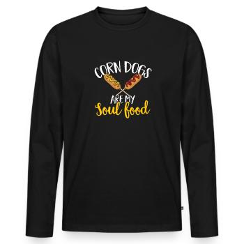 Corn Dog Corndog - Men's Premium Organic Long Sleeve Shirt - black - Front - Nico (187cm)