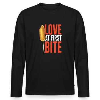 Corn Dog Corndog - Men's Premium Organic Long Sleeve Shirt - black - Front - Nico (187cm)