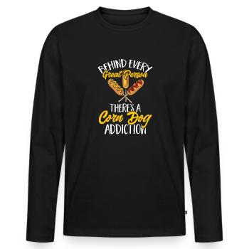 Corn Dog Corndog - Men's Premium Organic Long Sleeve Shirt - black - Front - Nico (187cm)