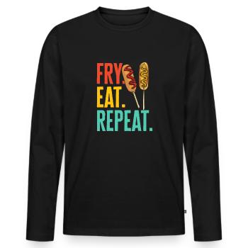 Corn Dog Corndog - Men's Premium Organic Long Sleeve Shirt - black - Front - Nico (187cm)