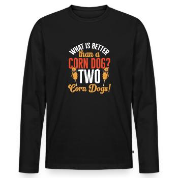 Corn Dog Corndog - Men's Premium Organic Long Sleeve Shirt - black - Front - Nico (187cm)