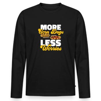 Corn Dog Corndog - Men's Premium Organic Long Sleeve Shirt - black - Front - Nico (187cm)
