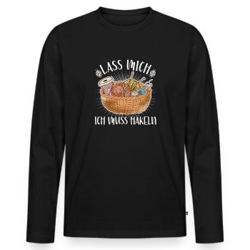 Crochet en disant, je dois crocheter Crochet fait main au Crochet - T-shirt manches longues Premium bio Homme - noir - Devant - Nico (187cm)