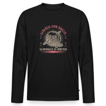 Crochet, né au Crochet, Crochet fait à la main - T-shirt manches longues Premium bio Homme - noir - Devant - Nico (187cm)