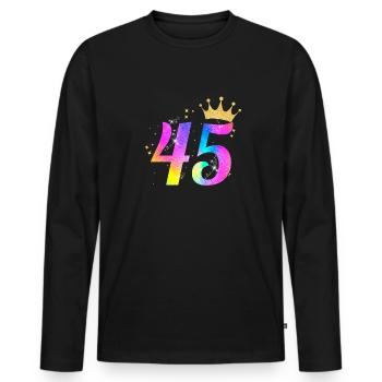 45. Geburtstag Geschenkidee Für 45 Jahre Alt Zum - Männer Premium Bio Langarmshirt - Schwarz - Vorne - Nico (187cm)