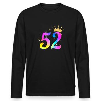 52. Geburtstag Geschenkidee Für 52 Jahre Alt Zum - Männer Premium Bio Langarmshirt - Schwarz - Vorne - Nico (187cm)
