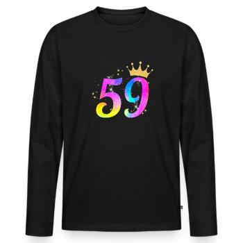 59. Geburtstag Geschenkidee Für 59 Jahre Alt Zum - Männer Premium Bio Langarmshirt - Schwarz - Vorne - Nico (187cm)