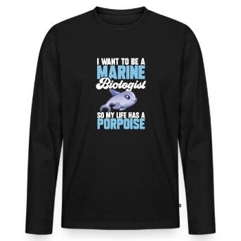 Marine Biology Ocean Marine Biologist - Men's Premium Organic Long Sleeve Shirt - black - Front - Nico (187cm)