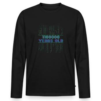 96. Geburtstag 96 Jahre alt Binärcode Informatik - Männer Premium Bio Langarmshirt - Schwarz - Vorne - Nico (187cm)