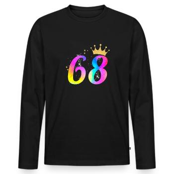 68. Geburtstag Geschenkidee Für 68 Jahre Alt - Männer Premium Bio Langarmshirt - Schwarz - Vorne - Nico (187cm)
