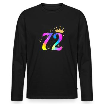 72. Geburtstag Geschenkidee Für 72 Jahre Alt - Männer Premium Bio Langarmshirt - Schwarz - Vorne - Nico (187cm)