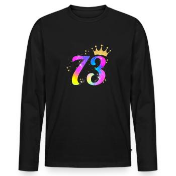 73. Geburtstag Geschenkidee Für 73 Jahre Alt - Männer Premium Bio Langarmshirt - Schwarz - Vorne - Nico (187cm)