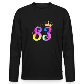 83. Geburtstag Geschenkidee Für 83 Jahre Alt - Männer Premium Bio Langarmshirt - Schwarz - Vorne - Nico (187cm)