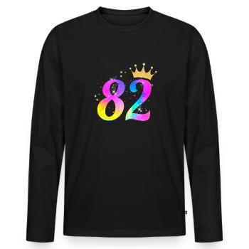 82nd birthday gift idea for 82 year old - Men's Premium Organic Long Sleeve Shirt - black - Front - Nico (187cm)