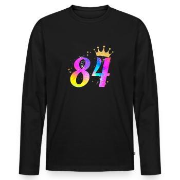 Idée cadeau d’anniversaire 84 ans pour les 84 ans - T-shirt manches longues Premium bio Homme - noir - Devant - Nico (187cm)