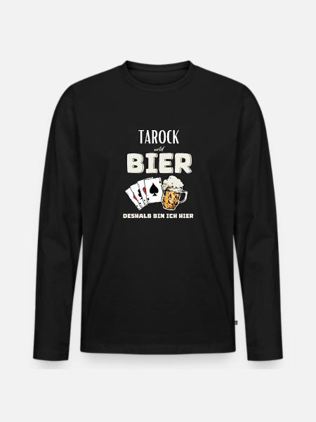 Tarot et Bière - T-shirt manches longues Premium bio Homme - noir