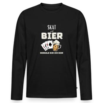 Skat et bière - T-shirt manches longues Premium bio Homme - noir - Devant - Nico (187cm)