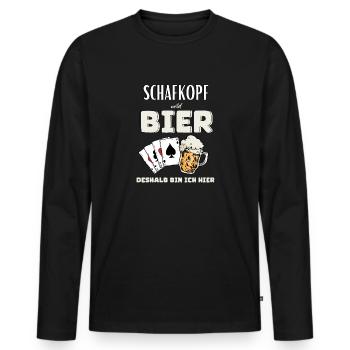 Sheep's head and beer - Men's Premium Organic Long Sleeve Shirt - black - Front - Nico (187cm)