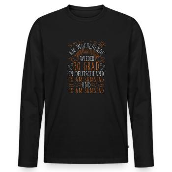 Wetter Deutschland, Wettervorhersage Lustig - Männer Premium Bio Langarmshirt - Schwarz - Vorne - Nico (187cm)