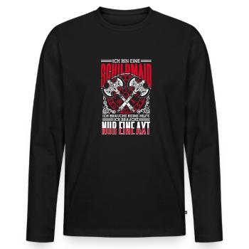 Viking Shieldmaiden Costume Guerrière Femme Viking - T-shirt manches longues Premium bio Homme - noir - Devant - Nico (187cm)