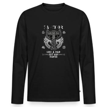 Vathor - Father's Day Father's Day Gift Viking - Men's Premium Organic Long Sleeve Shirt - black - Front - Nico (187cm)