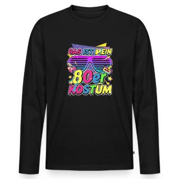 90s The Best Time - 90s Theme Party - Men's Premium Organic Long Sleeve Shirt - black - Front - Nico (187cm)