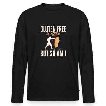 Gluten Free Gluten Intolerance - Men's Premium Organic Long Sleeve Shirt - black - Front - Nico (187cm)