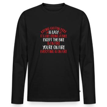 Gluten Free Gluten Intolerance - Men's Premium Organic Long Sleeve Shirt - black - Front - Nico (187cm)