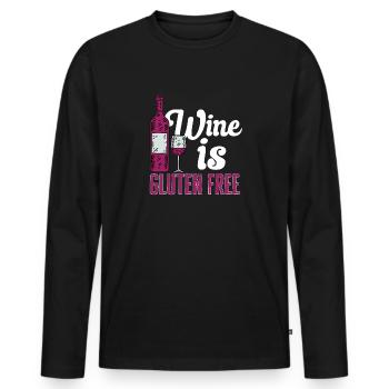 Gluten Free Gluten Intolerance - Men's Premium Organic Long Sleeve Shirt - black - Front - Nico (187cm)