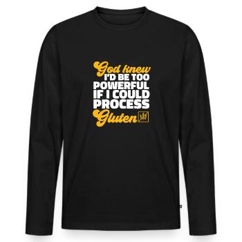 Gluten Free Gluten Intolerance - Men's Premium Organic Long Sleeve Shirt - black - Front - Nico (187cm)