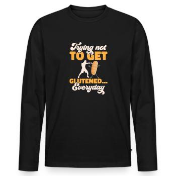 Gluten Free Gluten Intolerance - Men's Premium Organic Long Sleeve Shirt - black - Front - Nico (187cm)