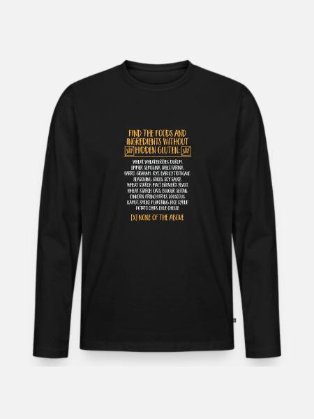 Gluten Free Gluten Intolerance - Men's Premium Organic Long Sleeve Shirt - black