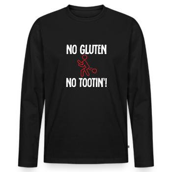 Gluten Free Gluten Intolerance - Men's Premium Organic Long Sleeve Shirt - black - Front - Nico (187cm)