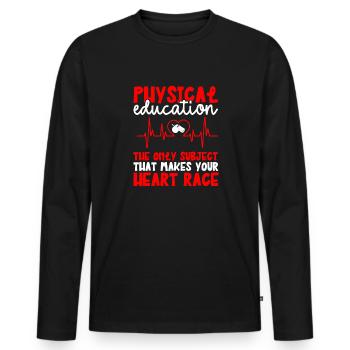 Physical Education Teacher Physical Education Teacher - Men's Premium Organic Long Sleeve Shirt - black - Front - Nico (187cm)