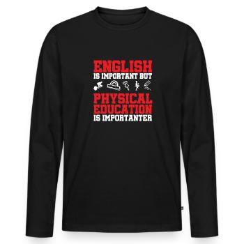 Physical Education Teacher Physical Education Teacher - Men's Premium Organic Long Sleeve Shirt - black - Front - Nico (187cm)