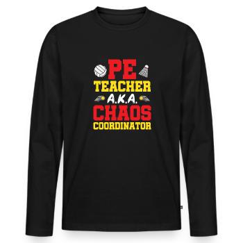 Physical Education Teacher Physical Education Teacher - Men's Premium Organic Long Sleeve Shirt - black - Front - Nico (187cm)