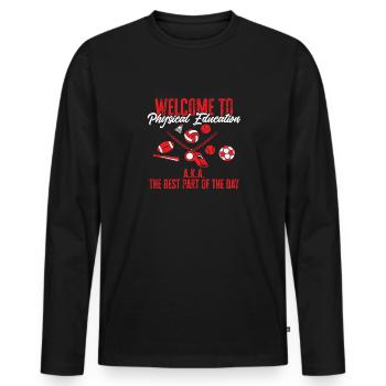 Physical Education Teacher Physical Education Teacher - Men's Premium Organic Long Sleeve Shirt - black - Front - Nico (187cm)