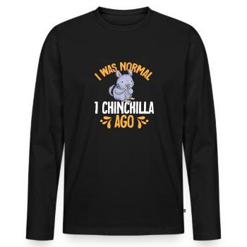 Chinchilla - Männer Premium Bio Langarmshirt - Schwarz - Vorne - Nico (187cm)