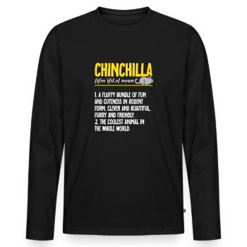 Chinchilla - T-shirt manches longues Premium bio Homme - noir - Devant - Nico (187cm)