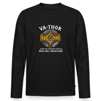 Vathor - Father's Day Father's Day Gift Viking - Men's Premium Organic Long Sleeve Shirt - black - Front - Nico (187cm)