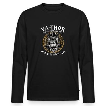 Vathor - Father's Day Father's Day Gift Viking - Men's Premium Organic Long Sleeve Shirt - black - Front - Nico (187cm)