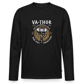 Vathor - Father's Day Father's Day Gift Viking - Men's Premium Organic Long Sleeve Shirt - black - Front - Nico (187cm)