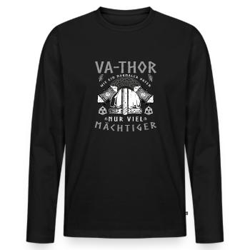 Vathor - Father's Day Father's Day Gift Viking - Men's Premium Organic Long Sleeve Shirt - black - Front - Nico (187cm)