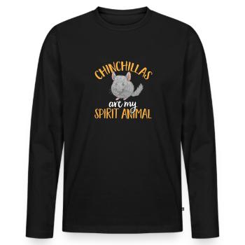 Chinchilla - T-shirt manches longues Premium bio Homme - noir - Devant - Nico (187cm)