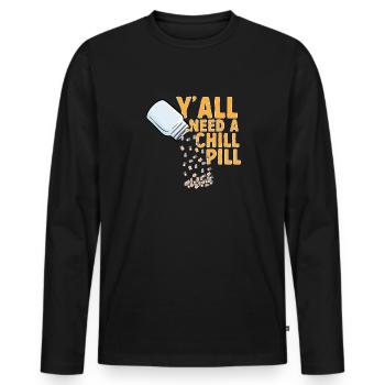 Chinchilla - Männer Premium Bio Langarmshirt - Schwarz - Vorne - Nico (187cm)