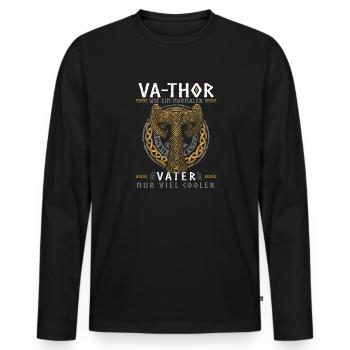 Vathor - Father's Day Father's Day Gift Viking - Men's Premium Organic Long Sleeve Shirt - black - Front - Nico (187cm)