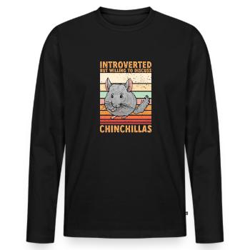 Chinchilla - T-shirt manches longues Premium bio Homme - noir - Devant - Nico (187cm)
