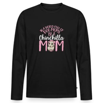 Chinchilla - T-shirt manches longues Premium bio Homme - noir - Devant - Nico (187cm)